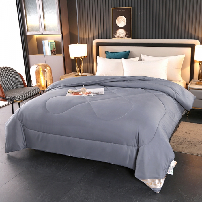 91家纺网 家纺一手货源 找家纺 百花王 2023新款原棉大豆被夏被四季被-风格二 灰色