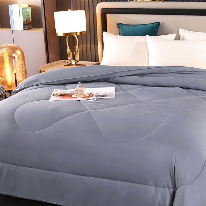 91家纺网 家纺一手货源 找家纺 百花王 2023新款原棉大豆被夏被四季被-风格二 灰色