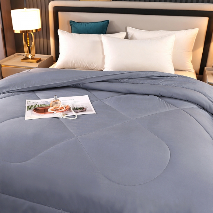 91家纺网 家纺一手货源 找家纺 百花王 2023新款原棉大豆被夏被四季被-风格二 灰色