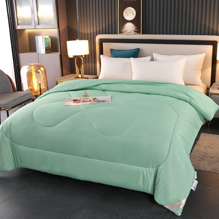 91家纺网 家纺一手货源 找家纺 百花王 2023新款原棉大豆被夏被四季被-风格二 浅绿色