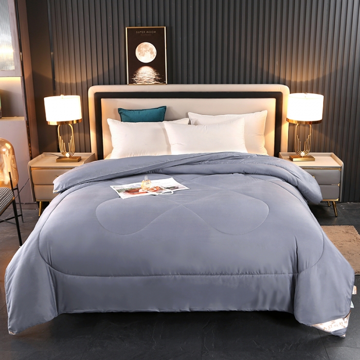 91家纺网 家纺一手货源 找家纺 百花王 2023新款原棉大豆被夏被四季被-风格二 灰色