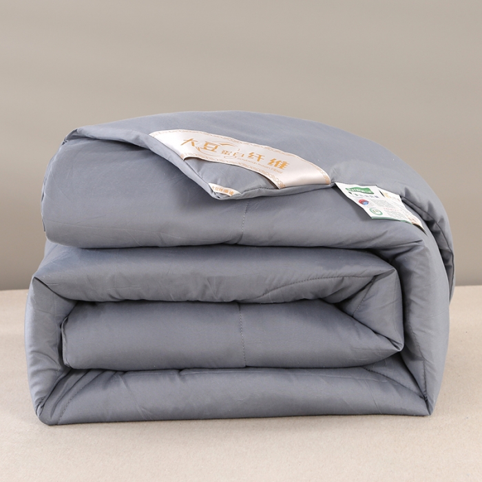 91家纺网 家纺一手货源 找家纺 百花王 2023新款原棉大豆被夏被四季被-风格二 灰色