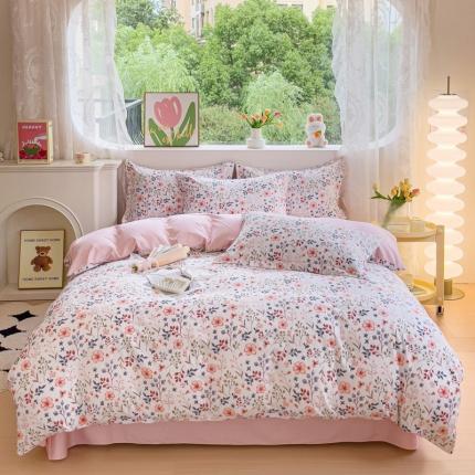 云锦2024秋冬新品全棉磨毛印花系列四件套 遇见