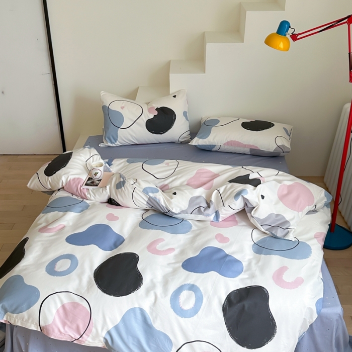 91家纺网 家纺一手货源 找家纺 昔可家纺 2023新款北欧风全棉四件套 北欧几何