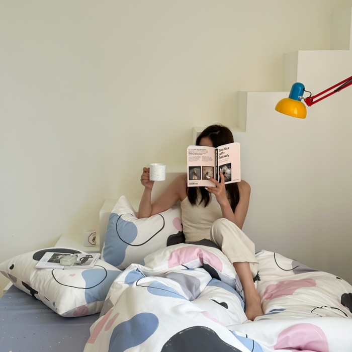 91家纺网 家纺一手货源 找家纺 昔可家纺 2023新款北欧风全棉四件套 北欧几何