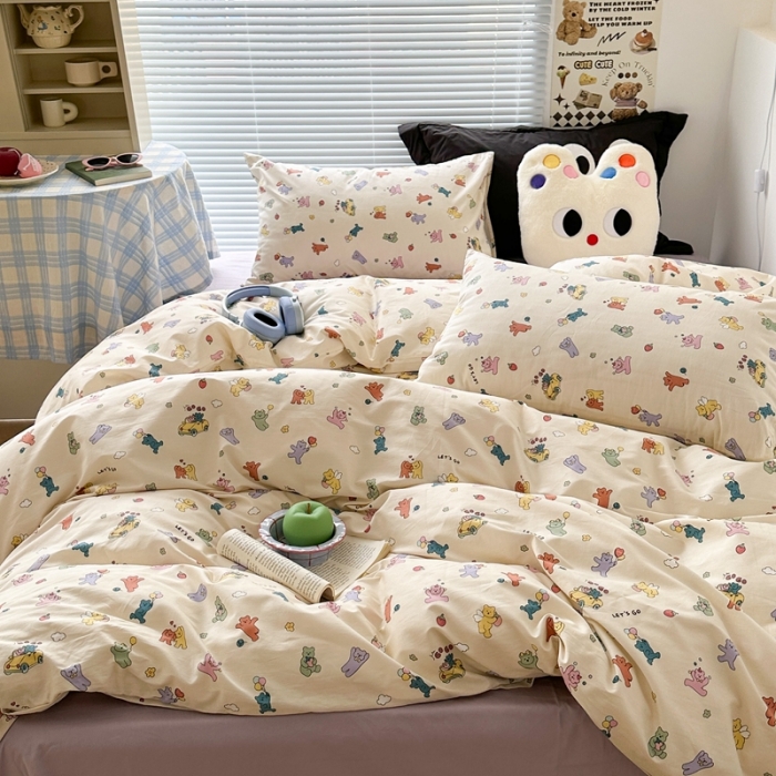 91家纺网 家纺一手货源 找家纺 （总）昔可 2023新款学生季卡通普通款四件套