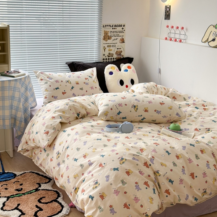 91家纺网 家纺一手货源 找家纺 （总）昔可 2023新款学生季卡通普通款四件套