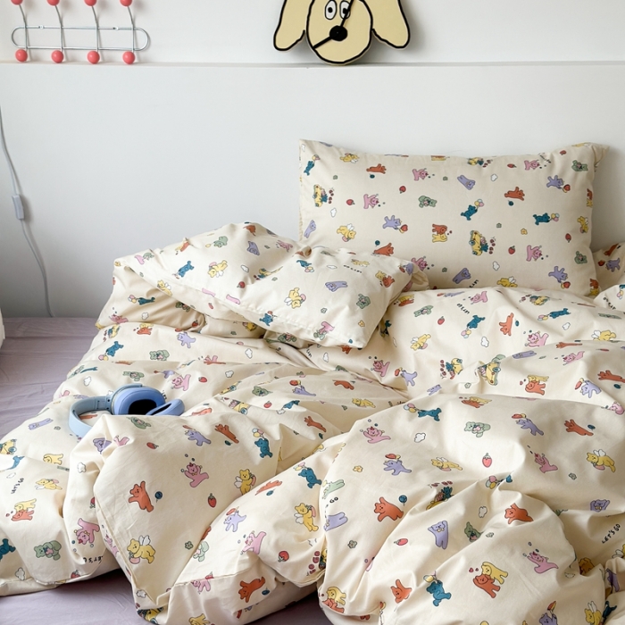 91家纺网 家纺一手货源 找家纺 （总）昔可 2023新款学生季卡通普通款四件套