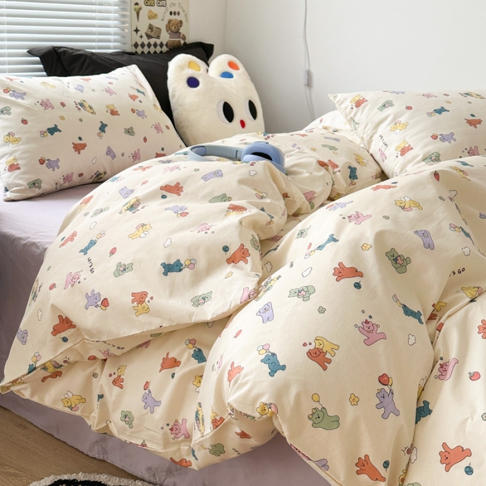 91家纺网 家纺一手货源 找家纺 （总）昔可 2023新款学生季卡通普通款四件套