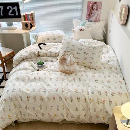 91家纺网 家纺一手货源 找家纺 昔可 2023新款学生季全棉四件套-小花系列 花野迷踪
