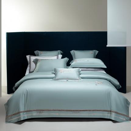 91家纺网 家纺一手货源 找家纺 （总）高大尚 2023新款长绒棉高端绣花四件套缇妮