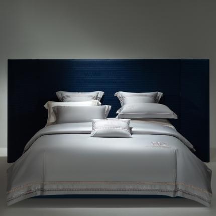 91家纺网 家纺一手货源 找家纺 高大尚 2023新款长绒棉高端绣花四件套贝拉 绅士灰