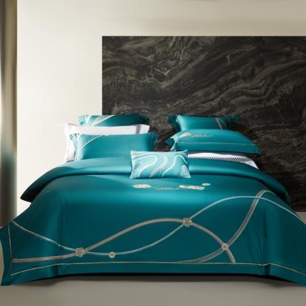 91家纺网 家纺一手货源 找家纺 （总）高大尚 2023新款长绒棉高端绣花四件套兰瑞莎