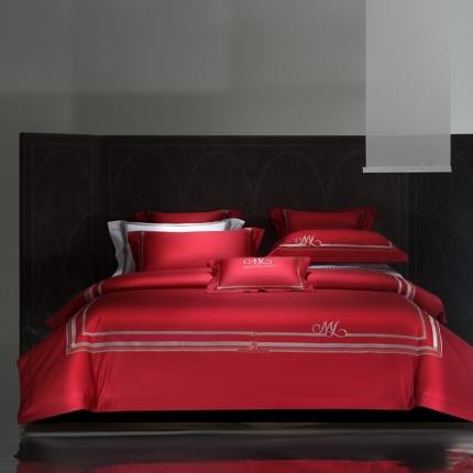 91家纺网 家纺一手货源 找家纺 （总）高大尚 2023新款长绒棉高端绣花四件套莉迪亚