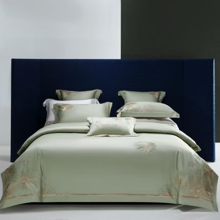 91家纺网 家纺一手货源 找家纺 （总）高大尚 2023新款长绒棉高端绣花四件套伊蓓尔