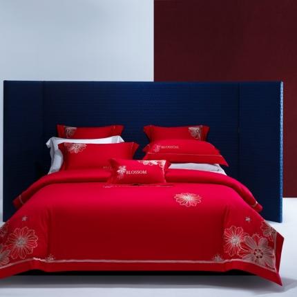 91家纺网 家纺一手货源 找家纺 （总）高大尚 2023新款长绒棉高端绣花四件套伊蓓尔