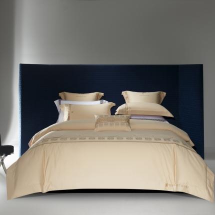 91家纺网 家纺一手货源 找家纺 高大尚 2023新款长绒棉磨毛四件套贝芙丽 卡其色