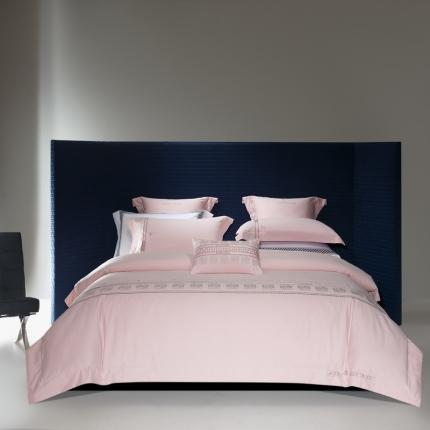 91家纺网 家纺一手货源 找家纺 高大尚 2023新款长绒棉磨毛四件套贝芙丽 落樱粉