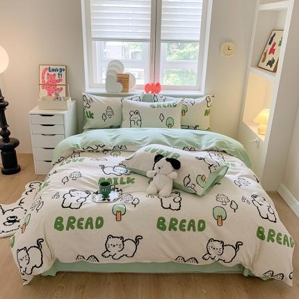 91家纺网 家纺一手货源 找家纺 澳萝拉 2023新款磨毛四件套-卡通系列 森林生活