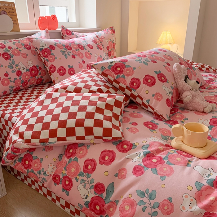 91家纺网 家纺一手货源 找家纺 （总）澳萝拉 2023新款磨毛四件套-卡通系列