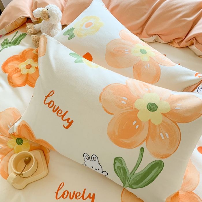 91家纺网 家纺一手货源 找家纺 澳萝拉 2023新款磨毛四件套-卡通系列 花园兔