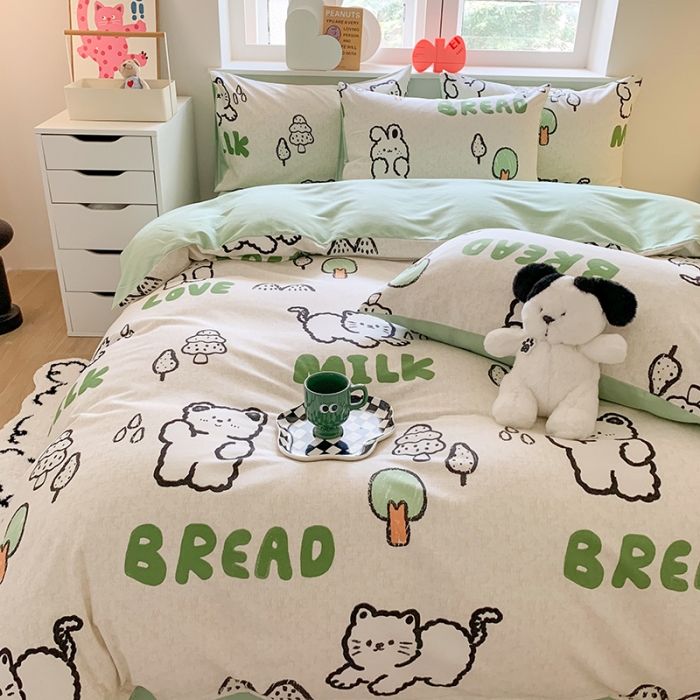 91家纺网 家纺一手货源 找家纺 澳萝拉 2023新款磨毛四件套-卡通系列 森林生活