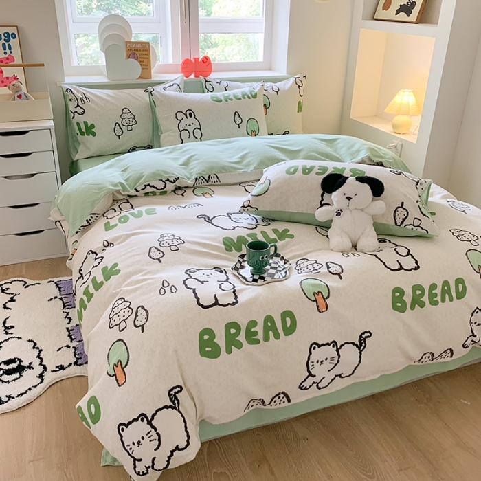 91家纺网 家纺一手货源 找家纺 澳萝拉 2023新款磨毛四件套-卡通系列 森林生活