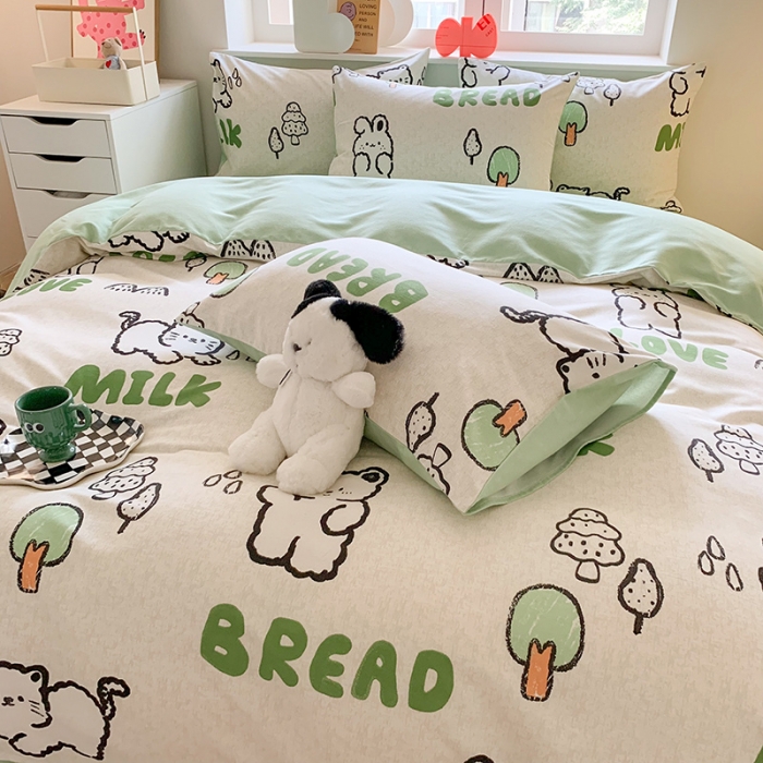 91家纺网 家纺一手货源 找家纺 澳萝拉 2023新款磨毛四件套-卡通系列 森林生活