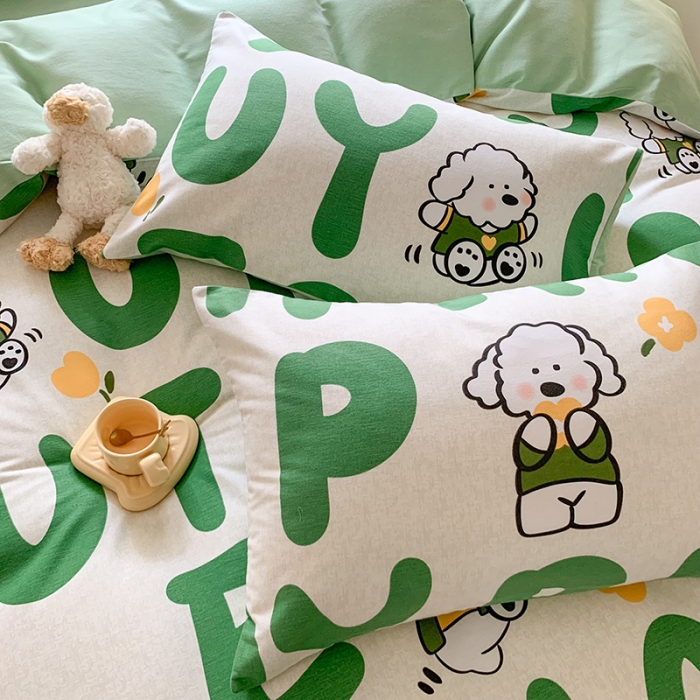 91家纺网 家纺一手货源 找家纺 澳萝拉 2023新款磨毛四件套-卡通系列 小狗日记