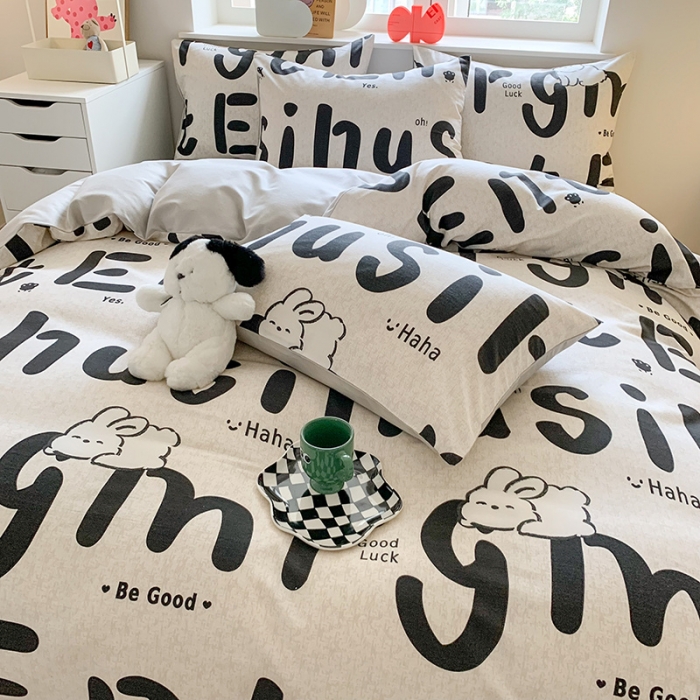 91家纺网 家纺一手货源 找家纺 澳萝拉 2023新款磨毛四件套-卡通系列 小仙兔