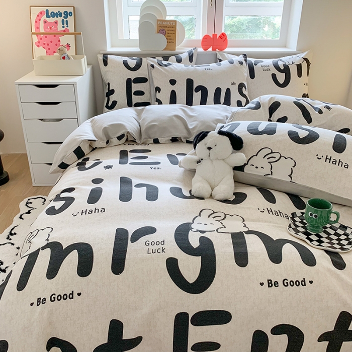 91家纺网 家纺一手货源 找家纺 澳萝拉 2023新款磨毛四件套-卡通系列 小仙兔