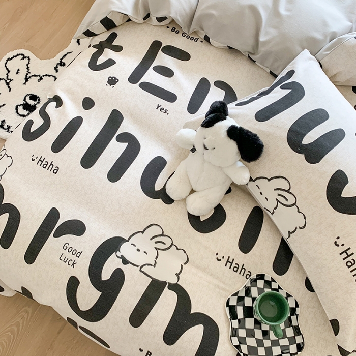 91家纺网 家纺一手货源 找家纺 澳萝拉 2023新款磨毛四件套-卡通系列 小仙兔