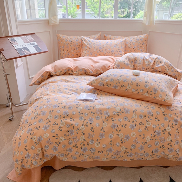 91家纺网 家纺一手货源 找家纺 澳萝拉 2023新款磨毛四件套-花卉系列 暗香