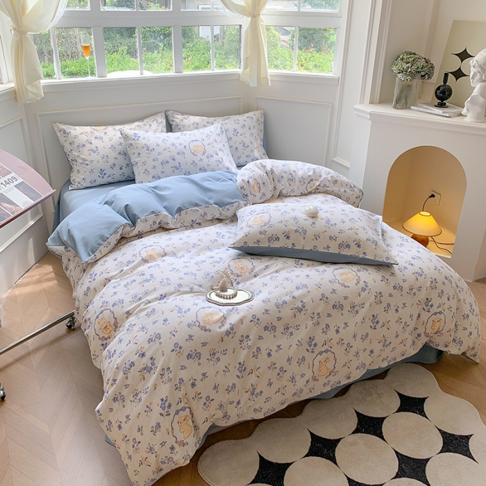 91家纺网 家纺一手货源 找家纺 澳萝拉 2023新款磨毛四件套-花卉系列 花海