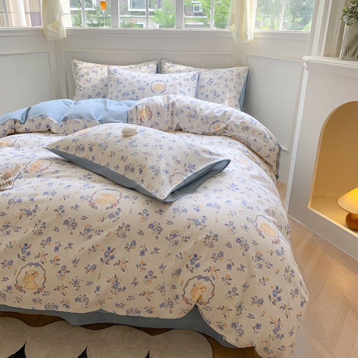 91家纺网 家纺一手货源 找家纺 澳萝拉 2023新款磨毛四件套-花卉系列 花海