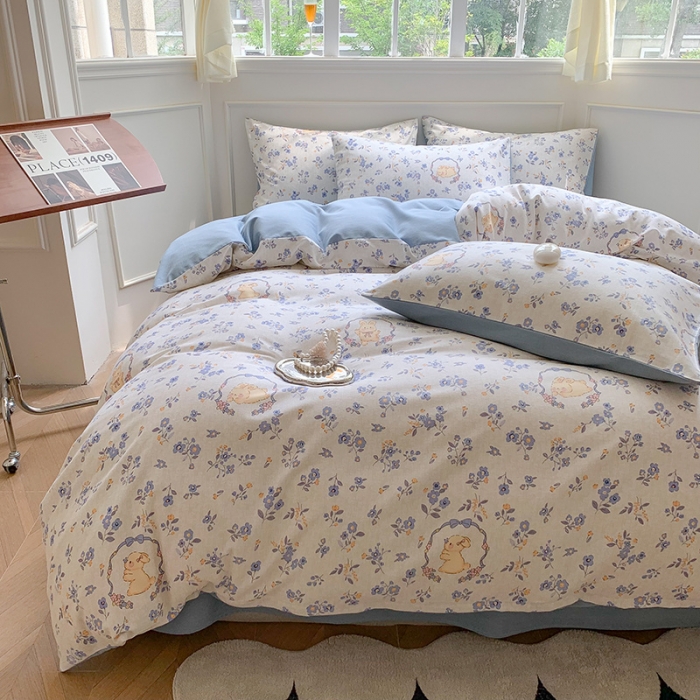 91家纺网 家纺一手货源 找家纺 澳萝拉 2023新款磨毛四件套-花卉系列 花海