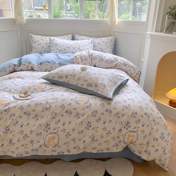 91家纺网 家纺一手货源 找家纺 澳萝拉 2023新款磨毛四件套-花卉系列 花海