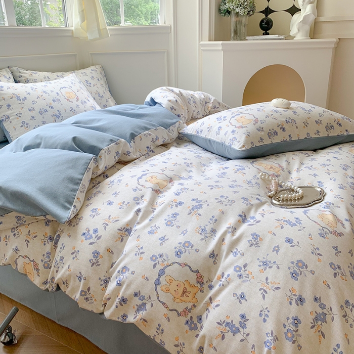 91家纺网 家纺一手货源 找家纺 澳萝拉 2023新款磨毛四件套-花卉系列 花海