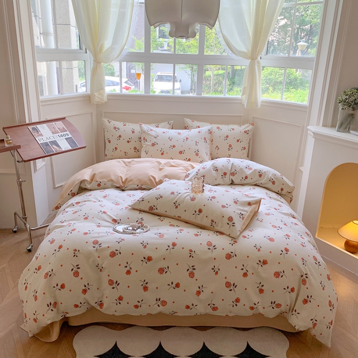 91家纺网 家纺一手货源 找家纺 澳萝拉 2023新款磨毛四件套-花卉系列 花开半夏