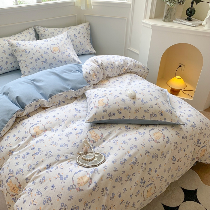 91家纺网 家纺一手货源 找家纺 澳萝拉 2023新款磨毛四件套-花卉系列 花海