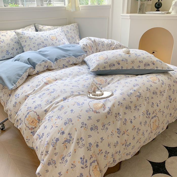 91家纺网 家纺一手货源 找家纺 澳萝拉 2023新款磨毛四件套-花卉系列 花海