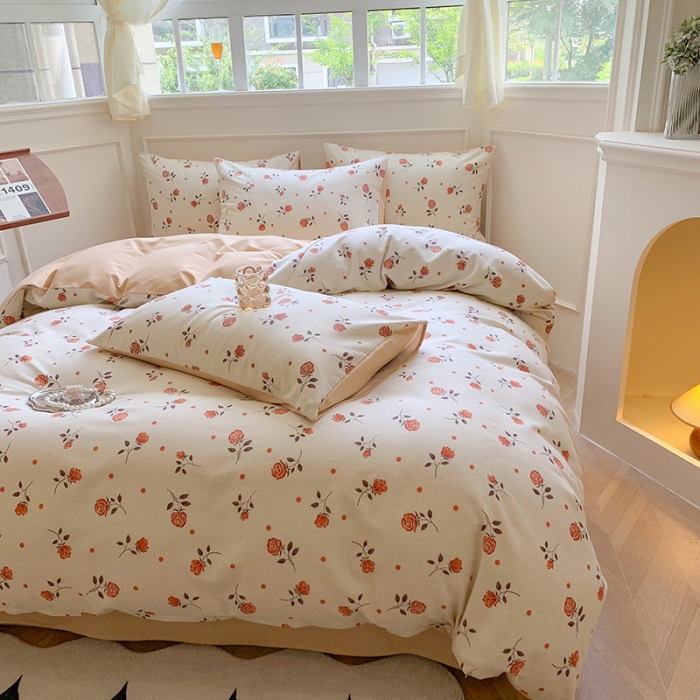 91家纺网 家纺一手货源 找家纺 澳萝拉 2023新款磨毛四件套-花卉系列 花开半夏