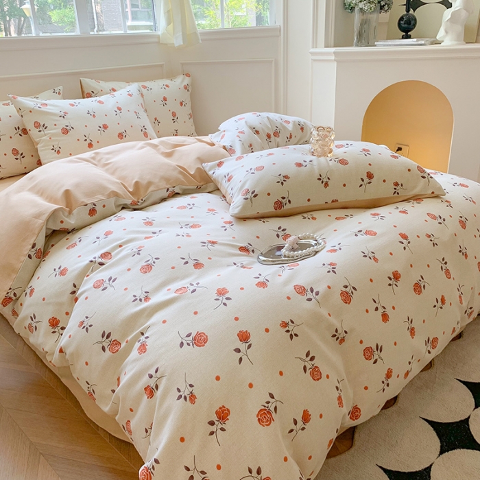 91家纺网 家纺一手货源 找家纺 澳萝拉 2023新款磨毛四件套-花卉系列 花开半夏