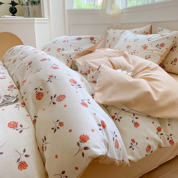 91家纺网 家纺一手货源 找家纺 澳萝拉 2023新款磨毛四件套-花卉系列 花开半夏