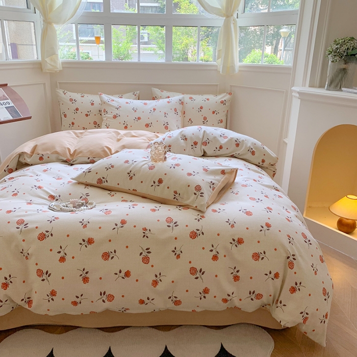 91家纺网 家纺一手货源 找家纺 澳萝拉 2023新款磨毛四件套-花卉系列 花开半夏