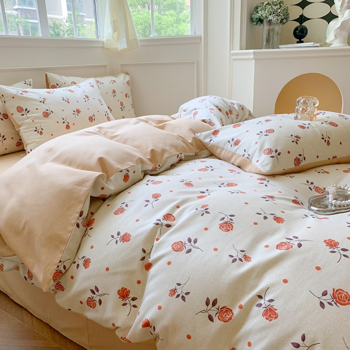 91家纺网 家纺一手货源 找家纺 澳萝拉 2023新款磨毛四件套-花卉系列 花开半夏