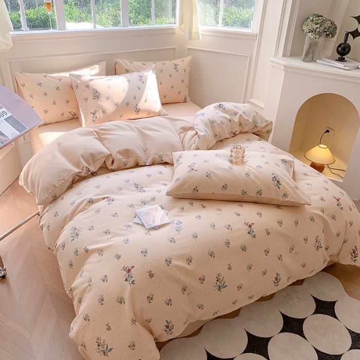 91家纺网 家纺一手货源 找家纺 澳萝拉 2023新款磨毛四件套-花卉系列 花溪