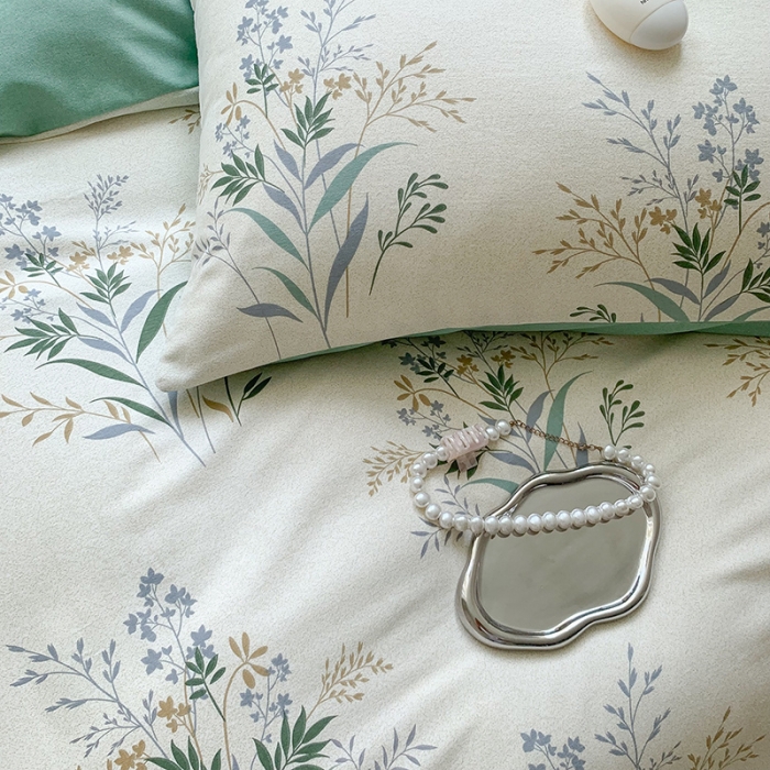 91家纺网 家纺一手货源 找家纺 澳萝拉 2023新款磨毛四件套-花卉系列 仙草