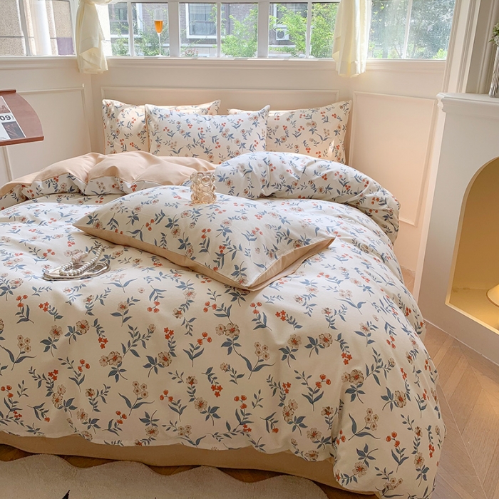 91家纺网 家纺一手货源 找家纺 澳萝拉 2023新款磨毛四件套-花卉系列 心意