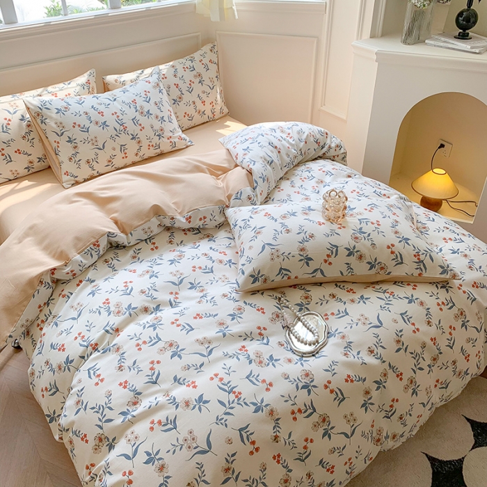 91家纺网 家纺一手货源 找家纺 澳萝拉 2023新款磨毛四件套-花卉系列 心意